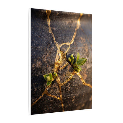 Rust Patina Gold Repair Canvas Art | Resilient Kintsugi Art