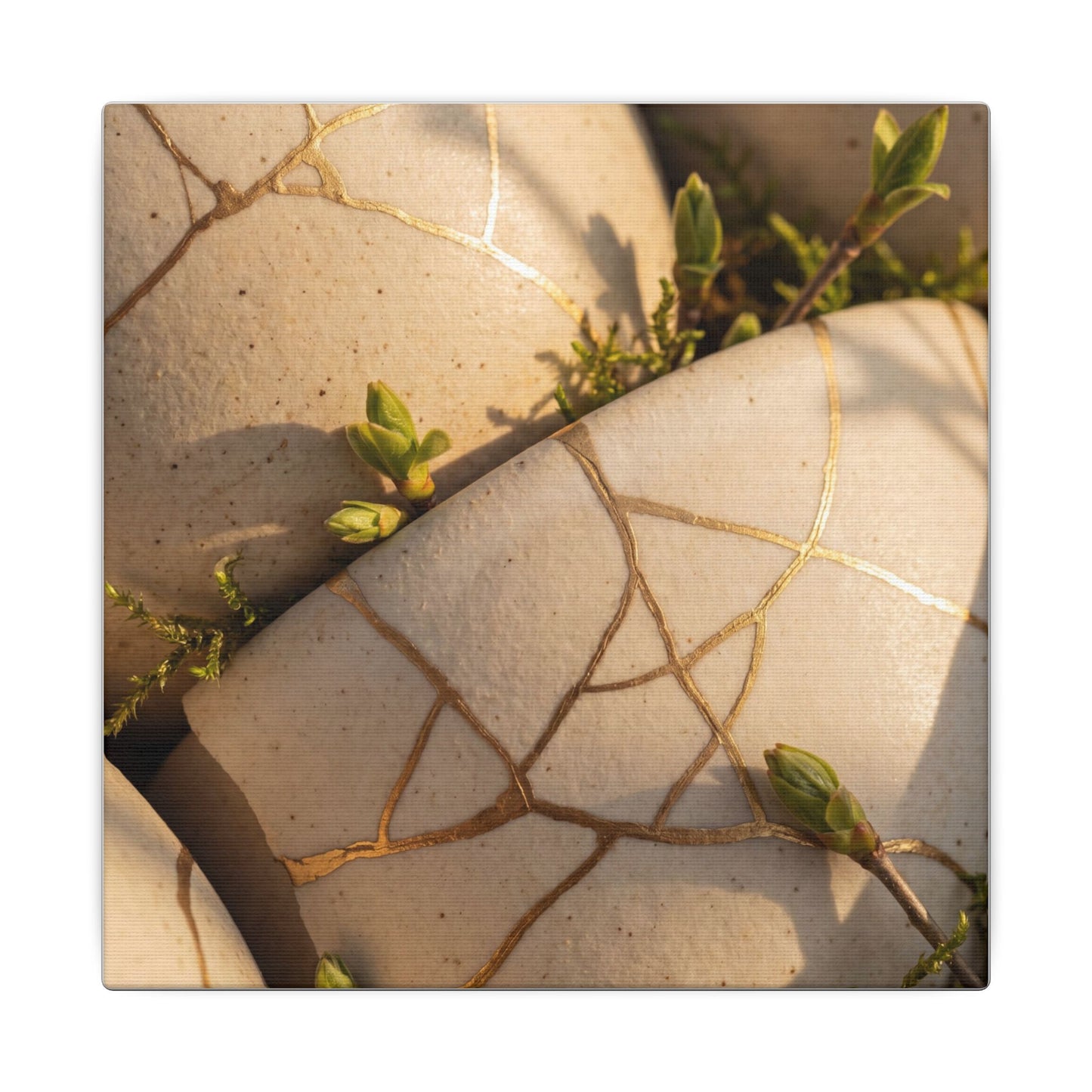 Spring Broken Pottery Gold Vein Canvas Art | Beautiful Decor
