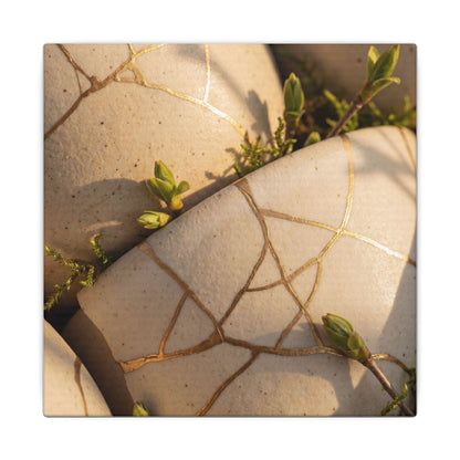 Spring Broken Pottery Gold Vein Canvas Art | Beautiful Decor