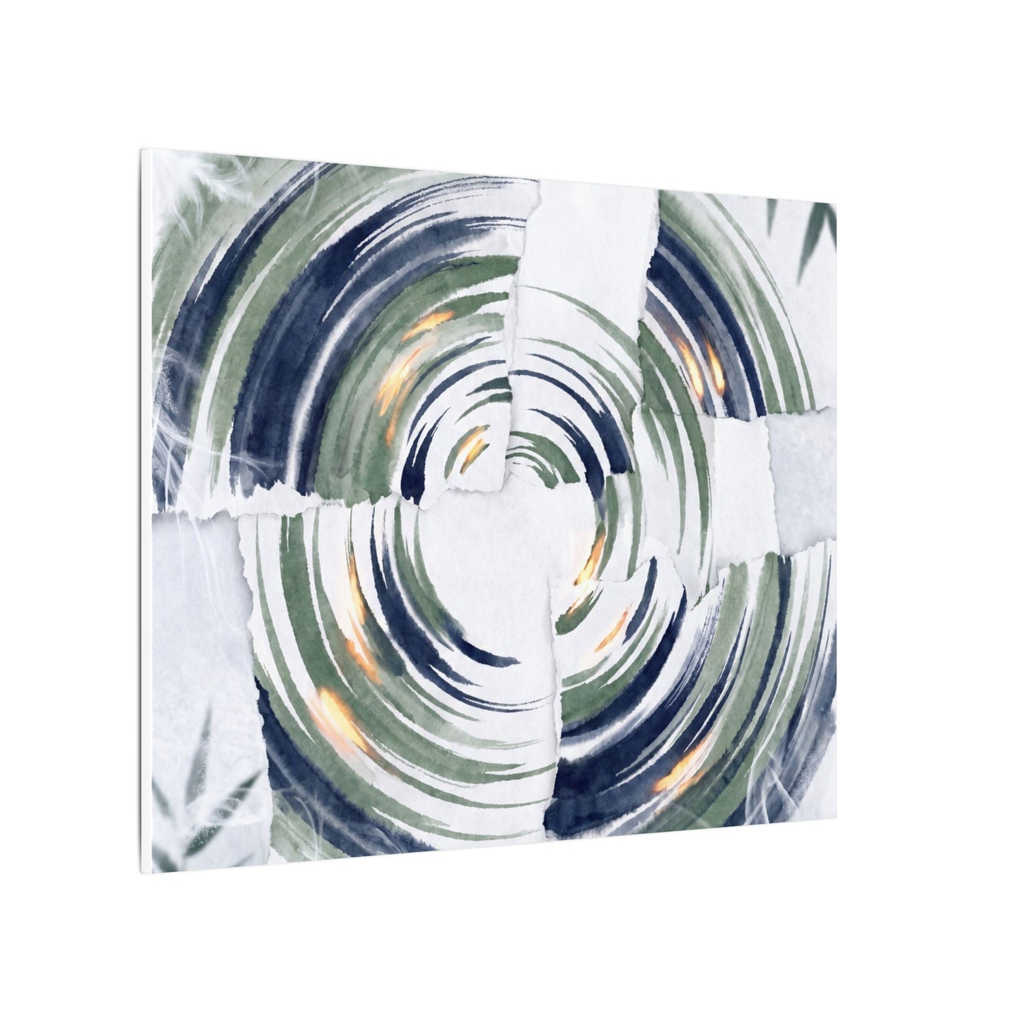 Winter Water Ripple Sumi E Canvas Art | Peaceful Decor