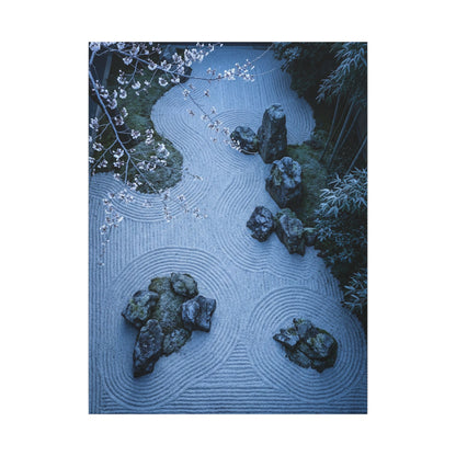 Contemplative Cherry Blossom Canvas Art - Karesansui Zen