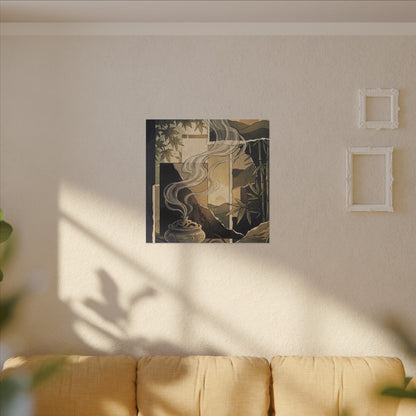 Tranquil Incense Smoke Canvas Art - Ukiyo E Inspired Zen