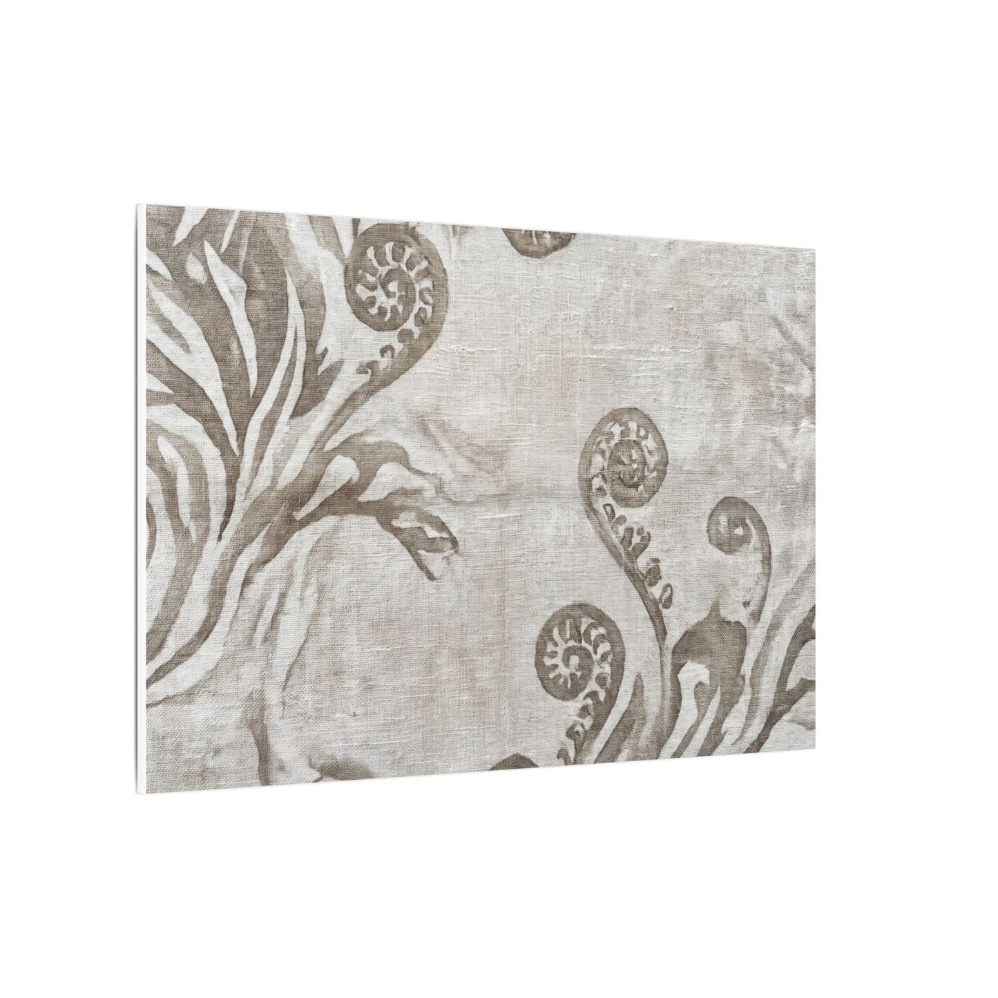 Japandi Fern Unfurling in Overcast | Japanese Pattern Canvas Art