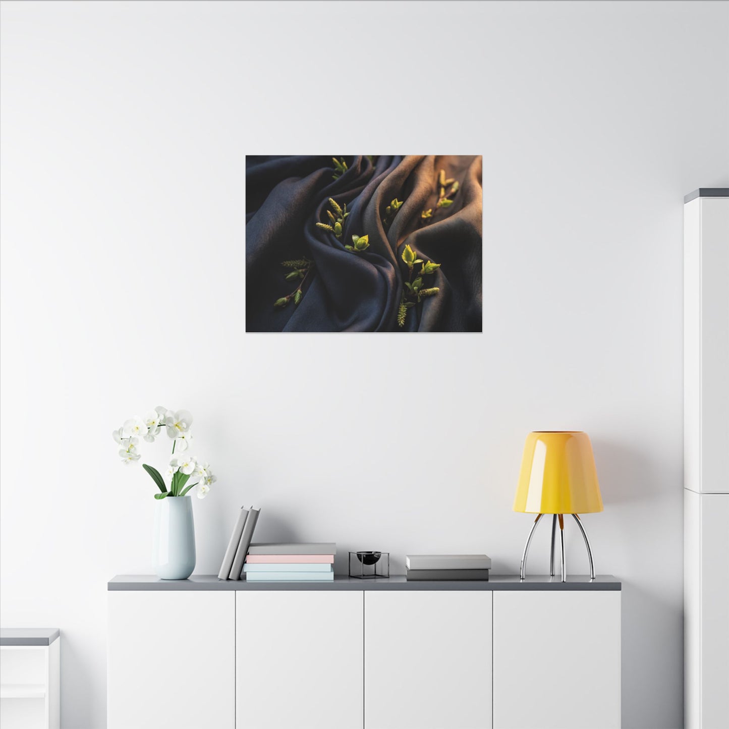 Spring Silk Drape Moody Minimal Canvas Art | Luxurious Decor