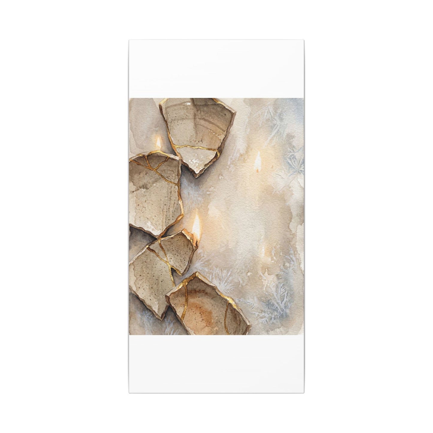 Broken Pottery Winter Canvas Art | Japandi Warm Design