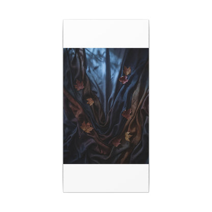 Silk Drape Canvas Art | Autumn Dark Japandi Moody Minimal Art
