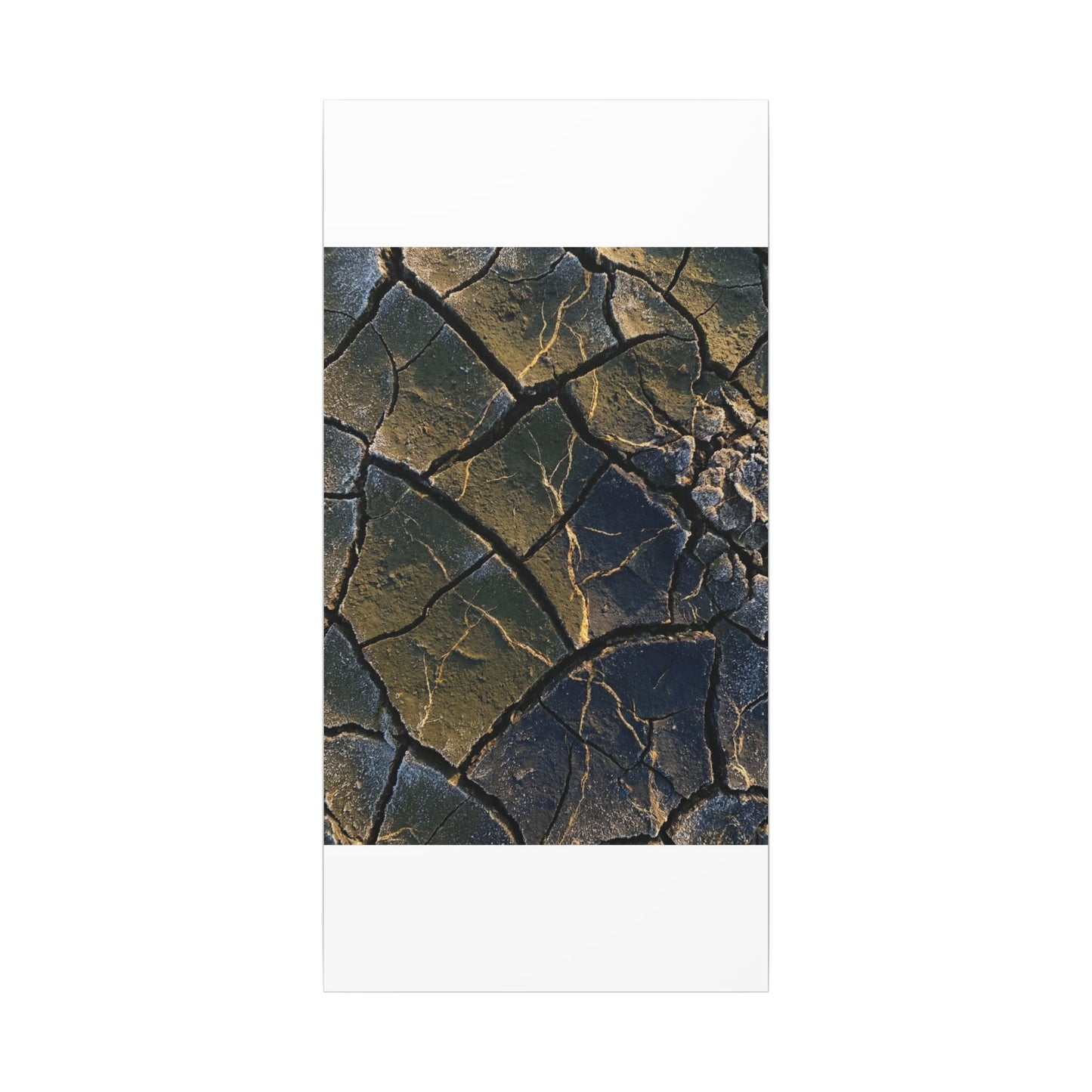 Winter Cracked Earth Moody Minimal Canvas Art | Atmospheric Decor