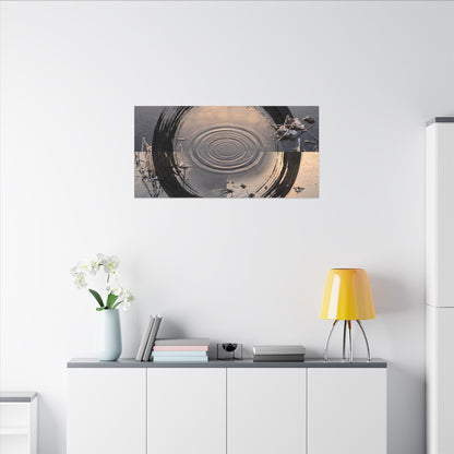 Winter Water Ripple Enso Canvas Art | Tranquil Decor