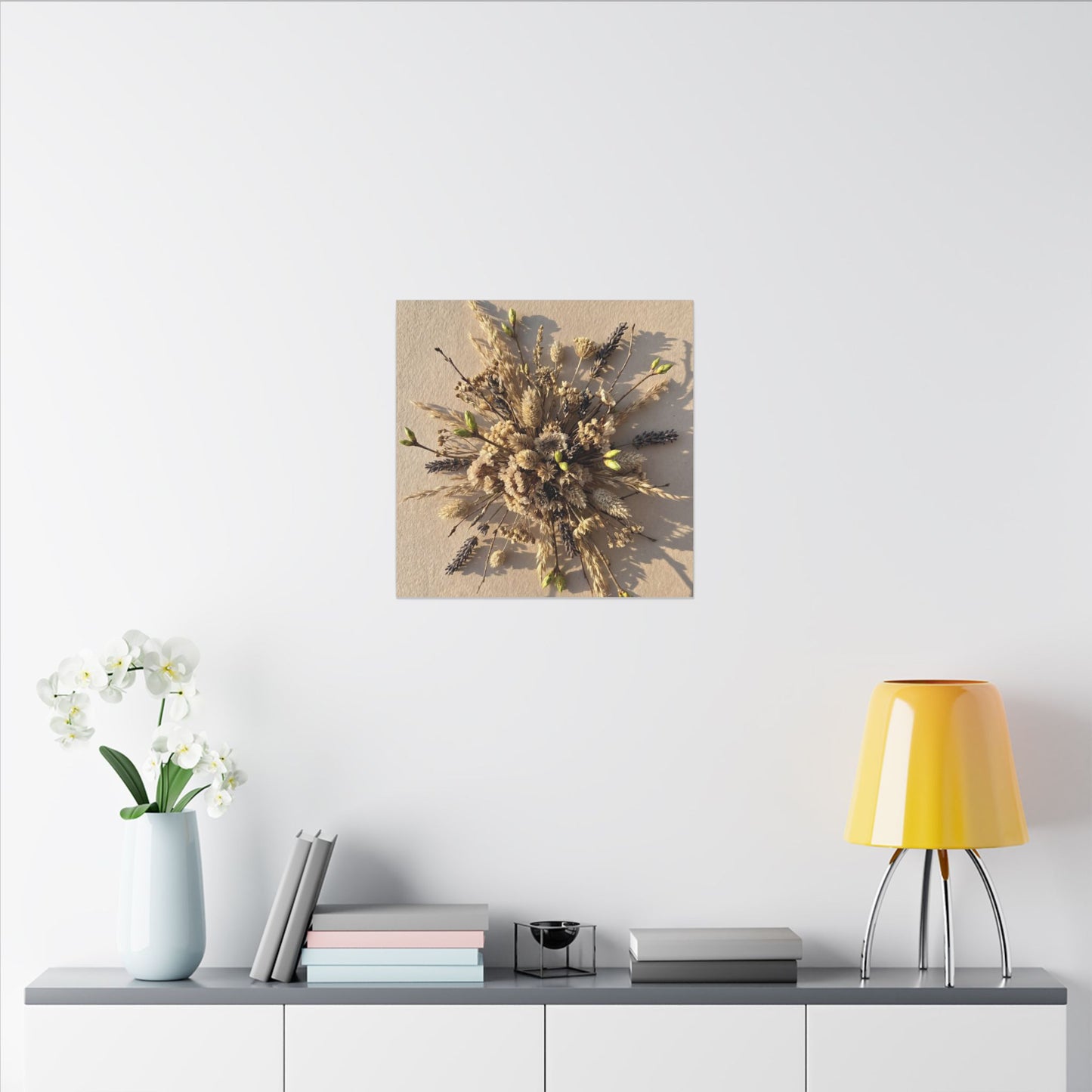 Dried Flowers Spring Canvas Art | Japandi Earthy Design