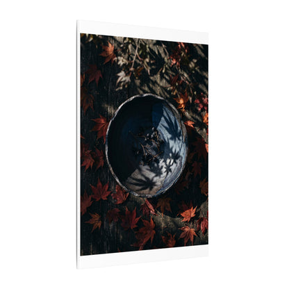 Autumn Ceramic Bowl Shadow Zen Canvas Art | Bold Decor