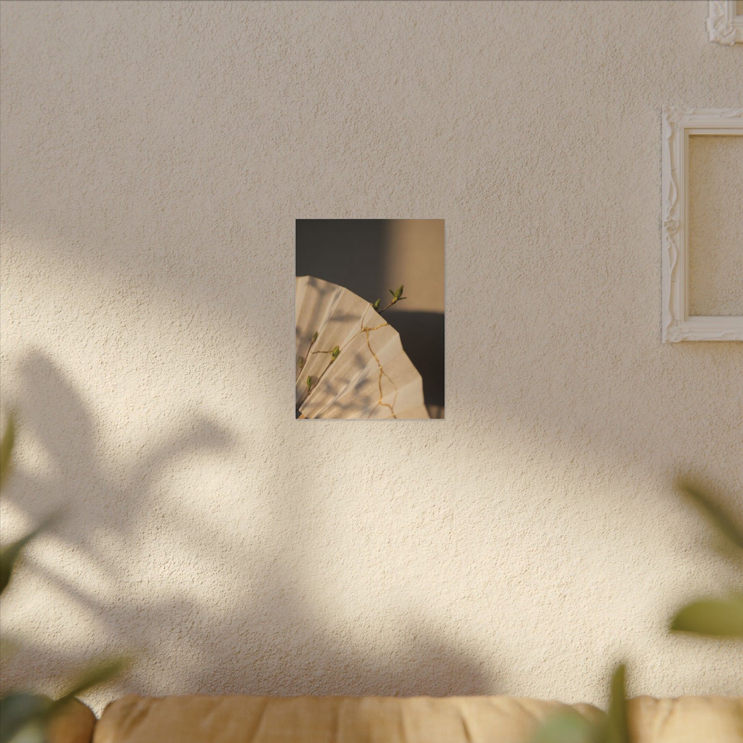 Paper Fold Gold Vein Canvas Art | Healing Kintsugi Art