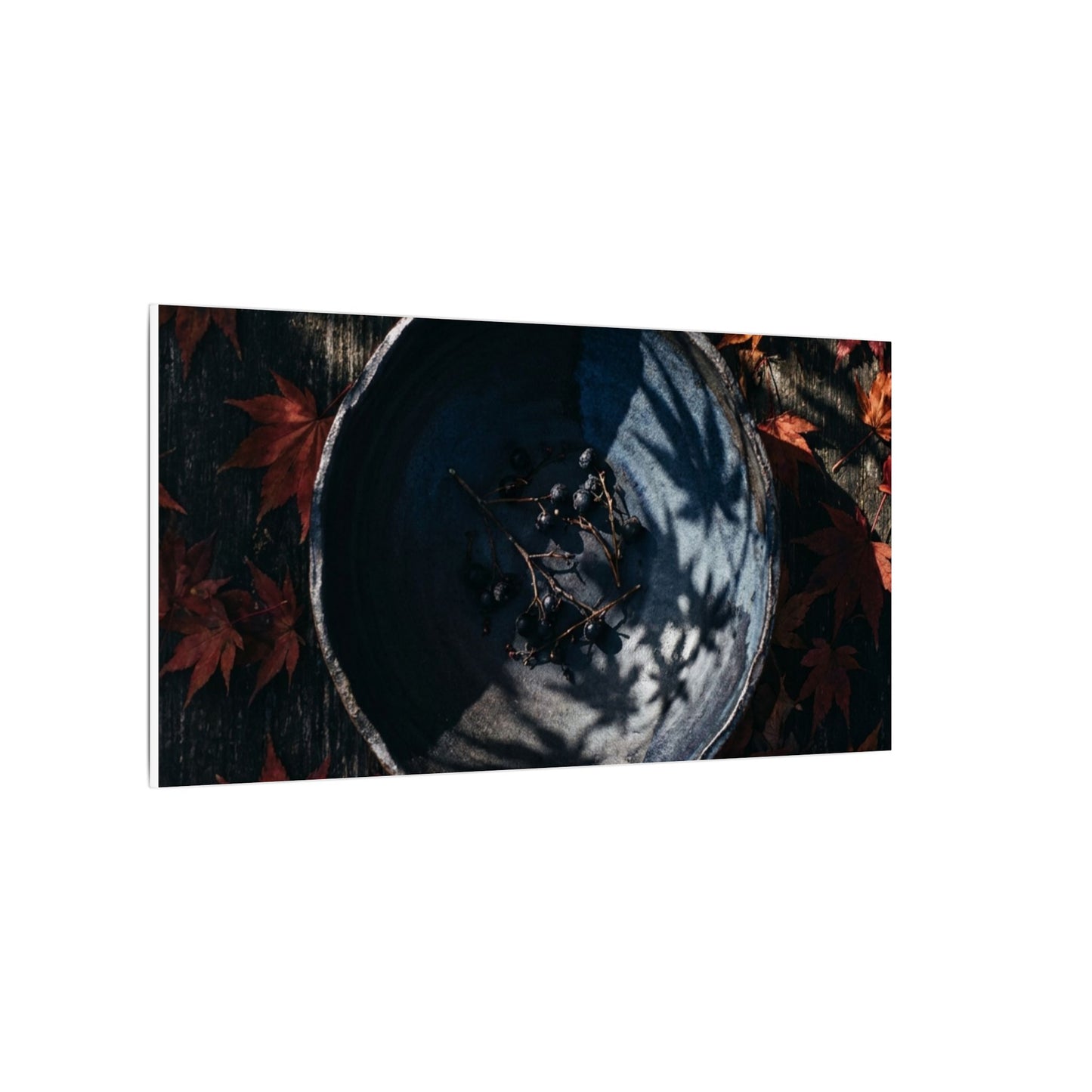Autumn Ceramic Bowl Shadow Zen Canvas Art | Bold Decor