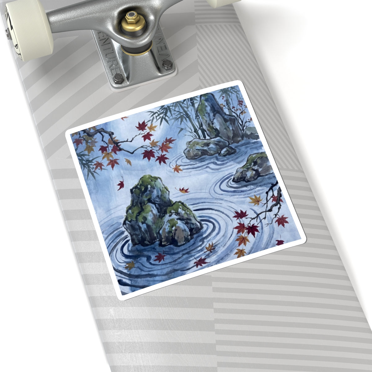 Serene Rock Garden Sticker - Sumi E Zen Art Print