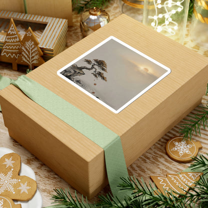 Serene Pine Tree Sticker - Karesansui Zen Art Print