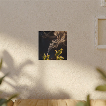 Golden Hour Incense Smoke Canvas Art - Dark Japandi Kanso