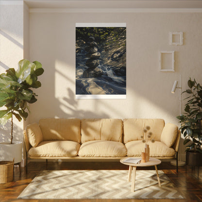 Kintsugi River Stones in Dappled | Broken Beauty Canvas Art