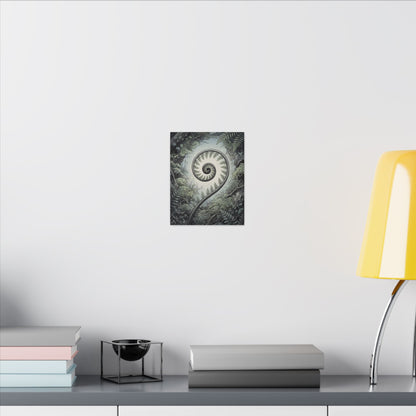 Zen Fern Unfurling in Dawn | Ukiyo E Inspired Canvas Art
