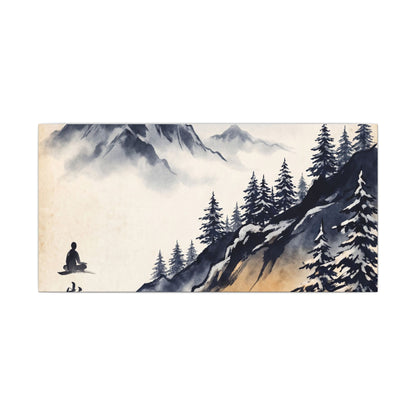 Mountain Mist Canvas Art | Winter Zen Ukiyo E Inspired Art