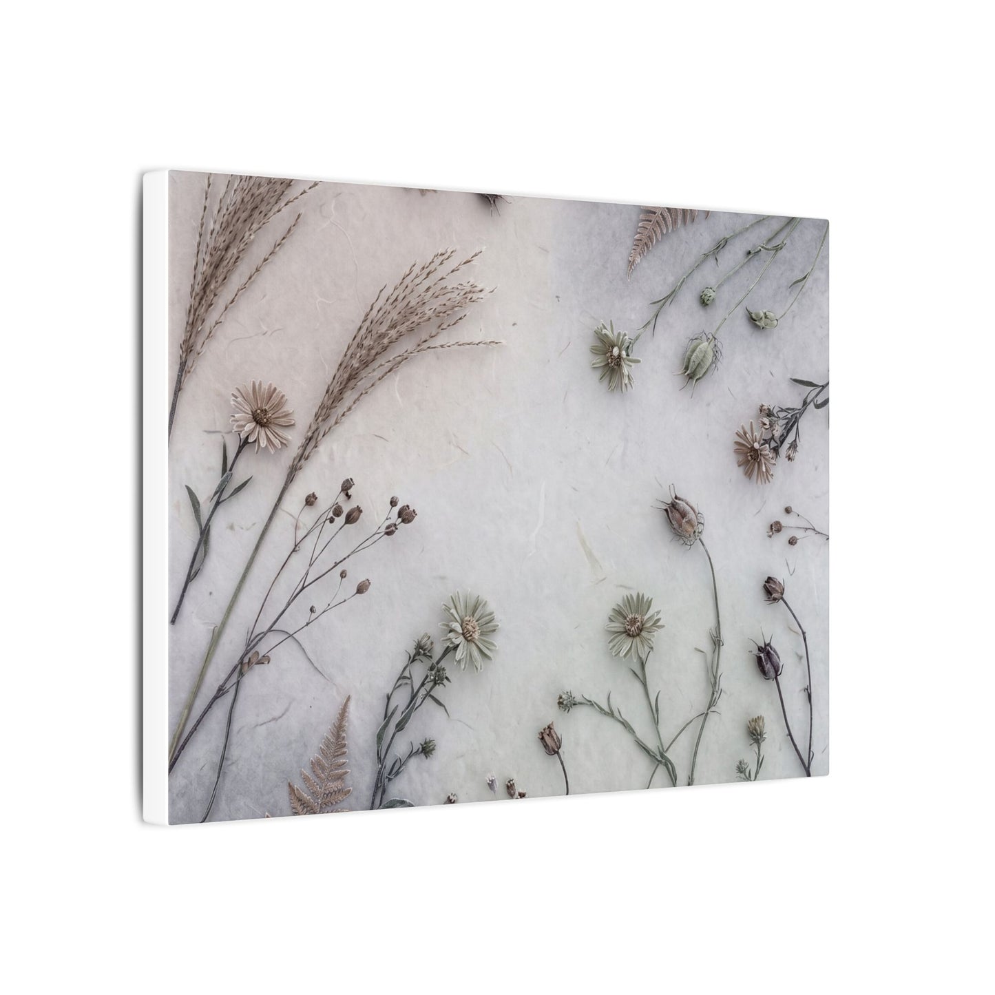 Dried Flowers Japanese Pattern Canvas Art | Elegant Japandi Art