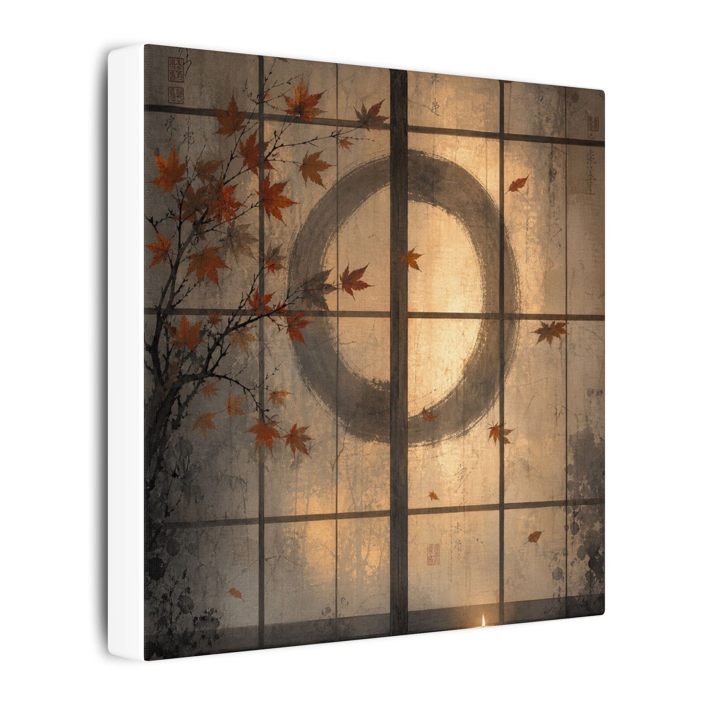 Shoji Screen Texture Canvas Art | Earthy Japandi Art
