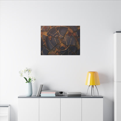 Autumn Cracked Earth Gold Repair Canvas Art | Philosophical Decor