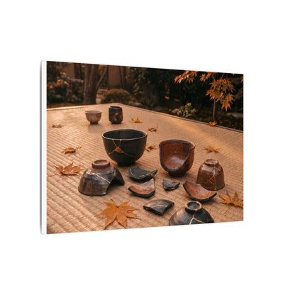 Golden Hour Tea Ceremony Canvas Art - Kintsugi Shibui