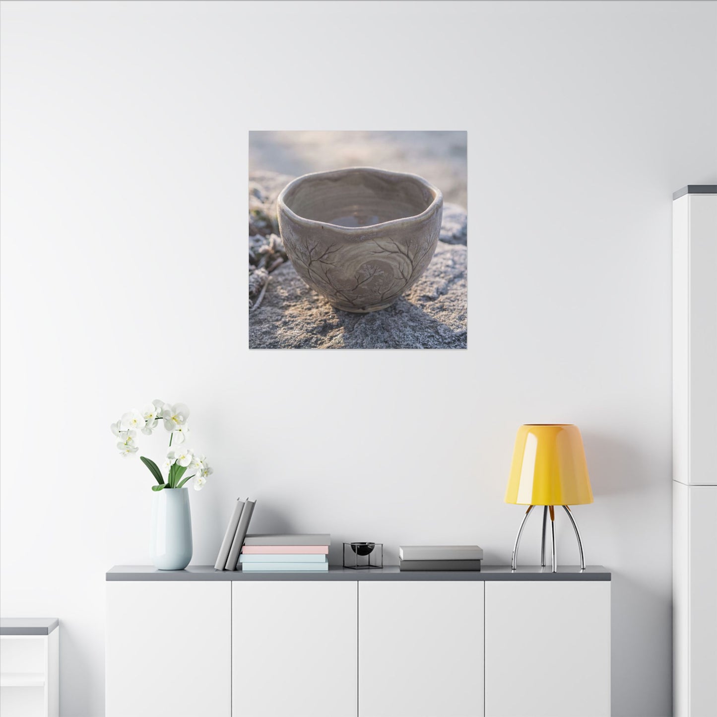 Seijaku Ceramic Bowl Canvas Art - Japandi Japanese Pattern