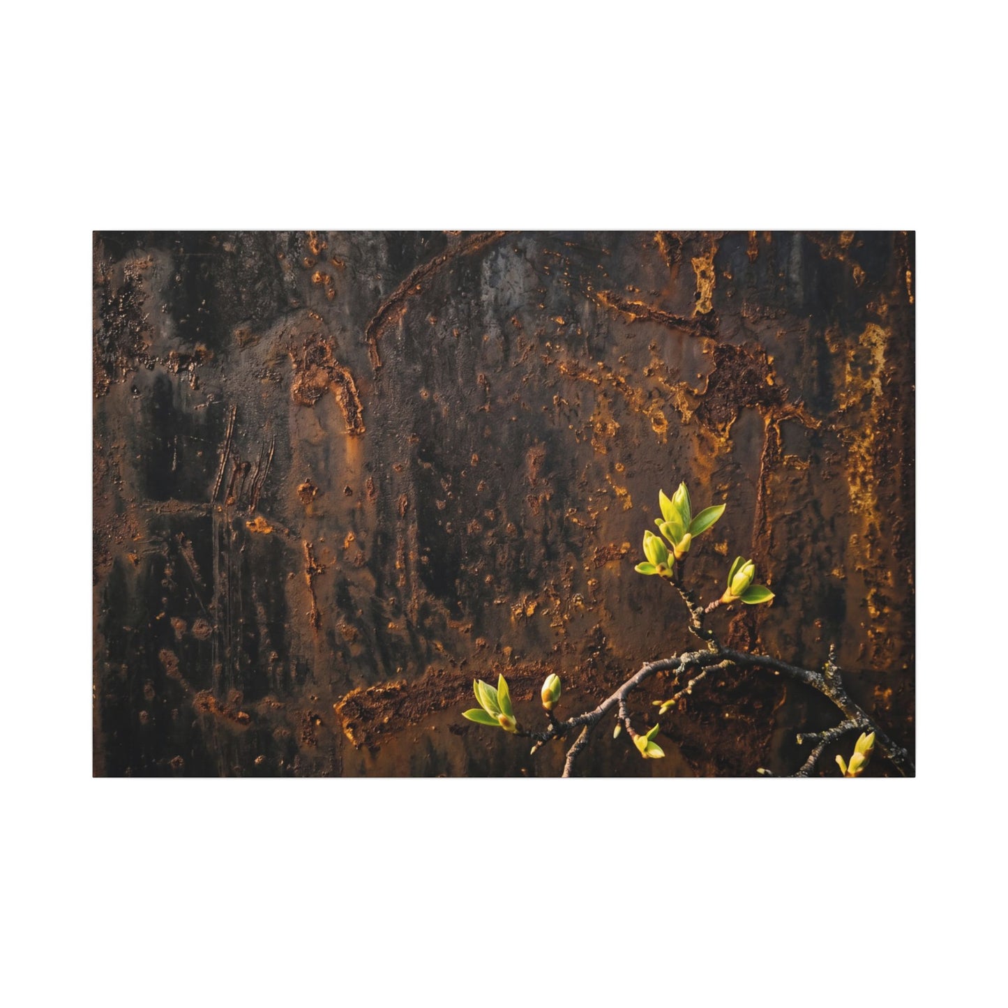 Golden Hour Rust Patina Canvas Art - Dark Japandi Fukinsei