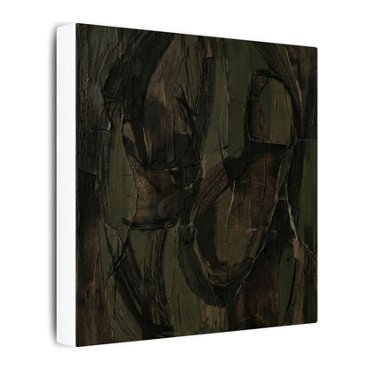 Mixed Media Dark Japandi Textured Canvas Art