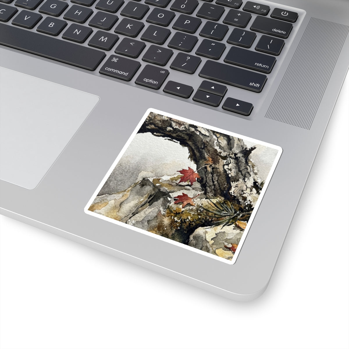 Pine Tree Watercolor Sticker | Elegant Japandi Art Art Print