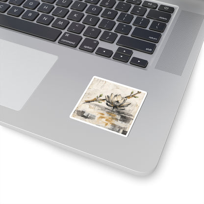 Lotus Flower Sticker | Spring Japandi Texture Art