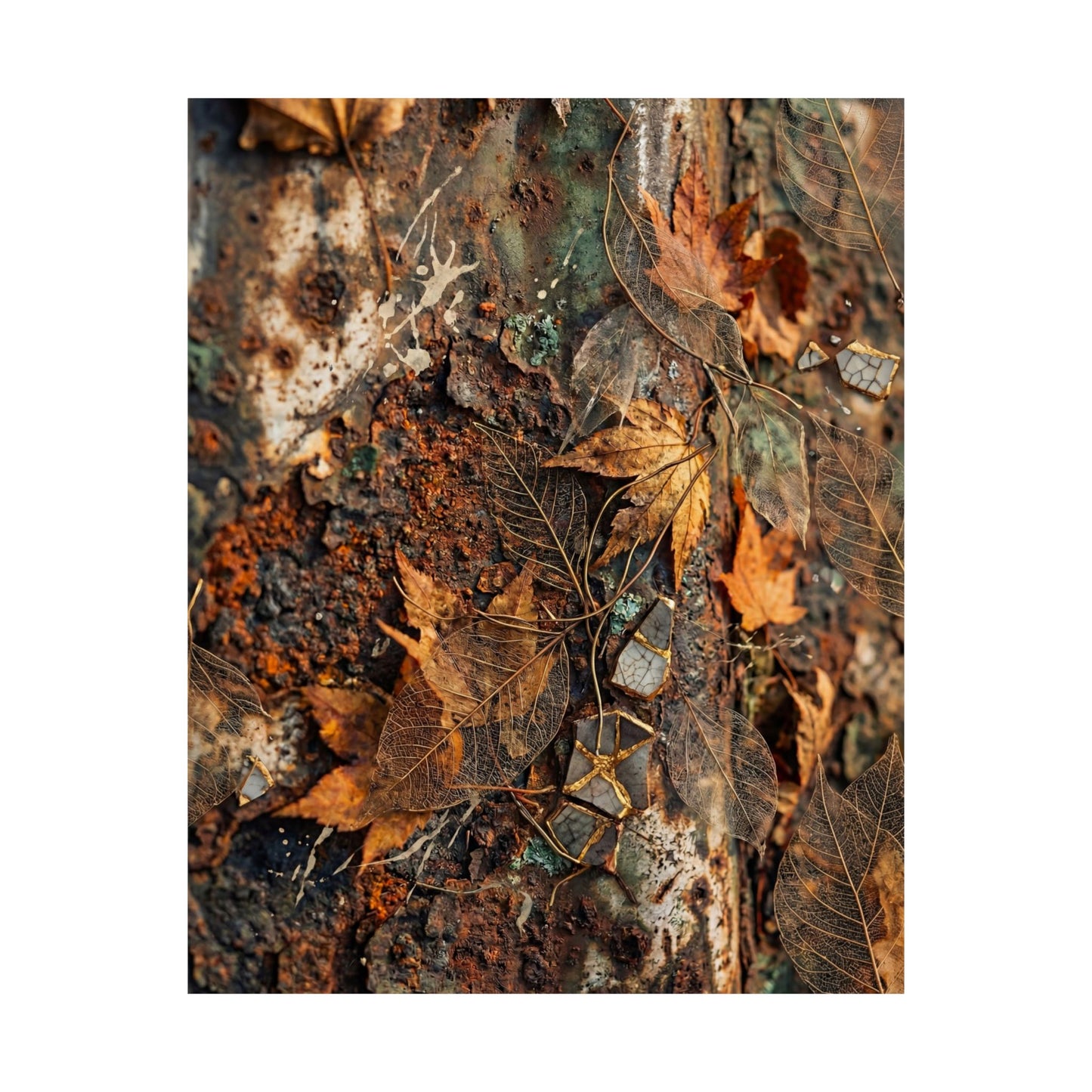 Rust Patina Wall Art Print | Autumn Japandi Texture Art