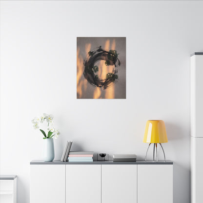 Ink Brushstroke Spring Canvas Art | Dark Japandi Bold Design