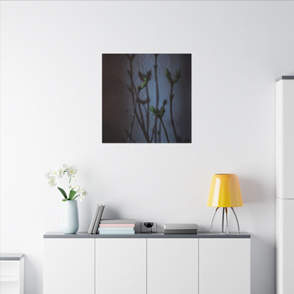Shadow Play Spring Canvas Art | Dark Japandi Sophisticated Design