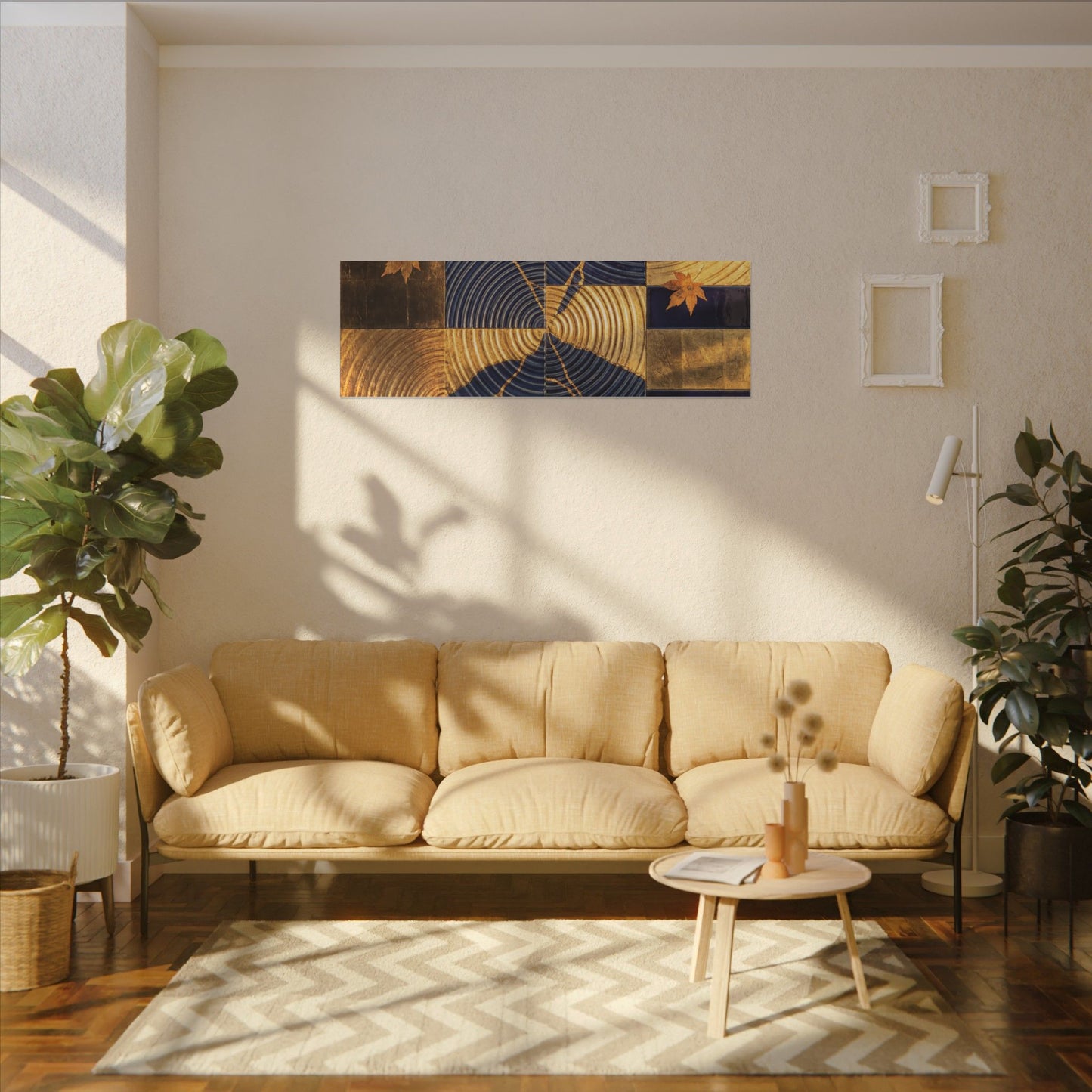 Autumn Water Ripple Crackle Gold Canvas Art | Artful Decor