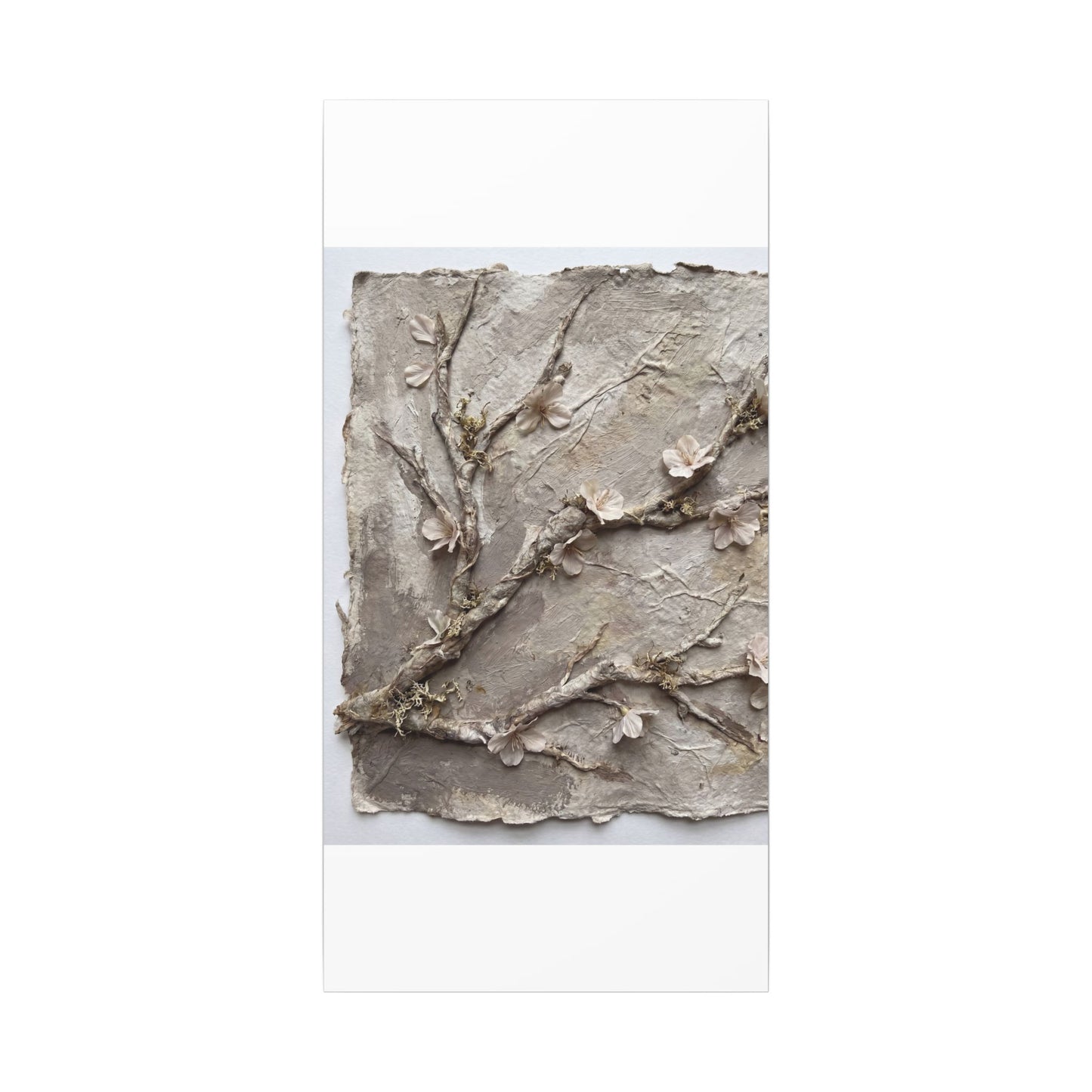 Summer Cherry Blossom Texture Canvas Art | Earthy Decor