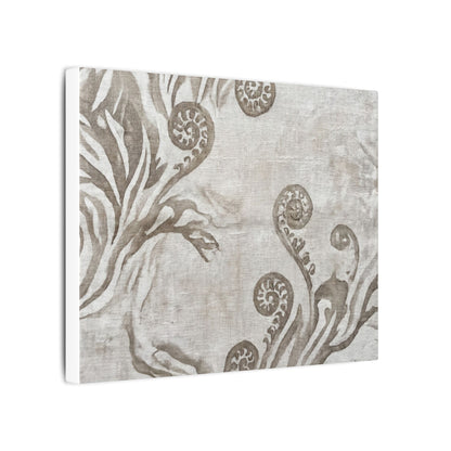 Japandi Fern Unfurling in Overcast | Japanese Pattern Canvas Art
