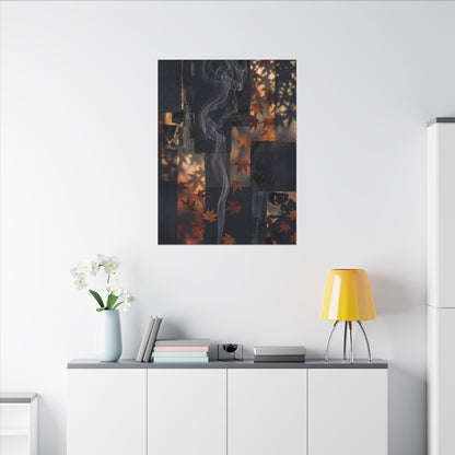 Autumn Incense Smoke Dark Texture Canvas Art | Sophisticated Decor