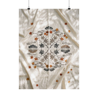 Warm Silk Drape Wall Art Print - Japanese Pattern Japandi