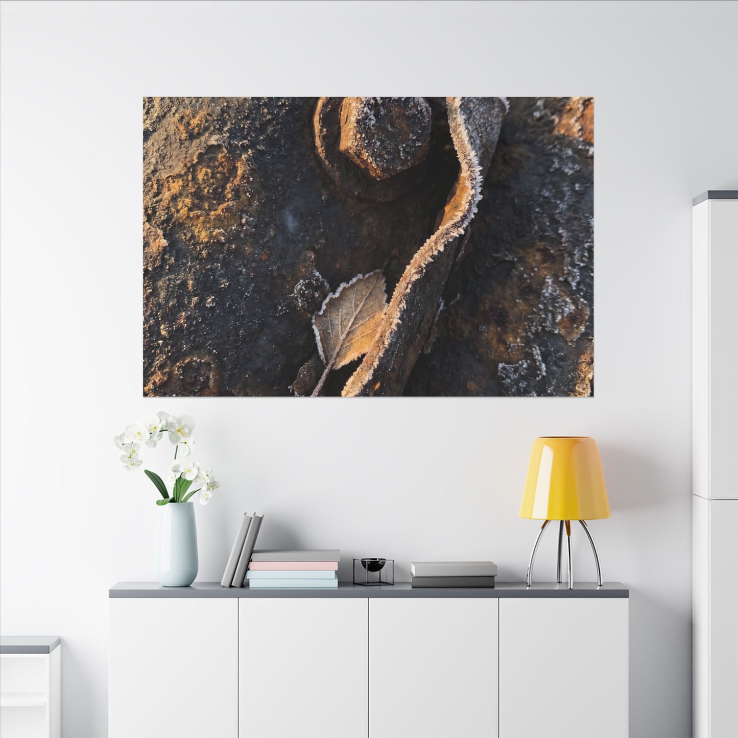 Moody Rust Patina Canvas Art - Moody Minimal Dark Japandi