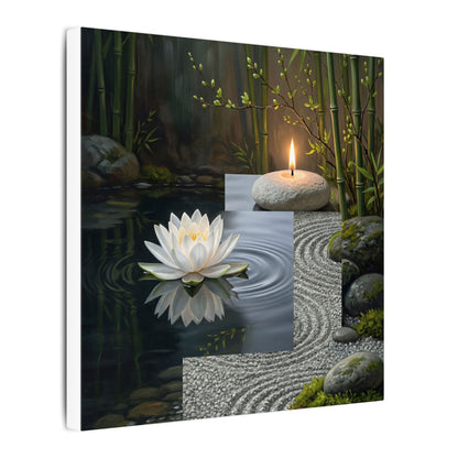 Candlelight Lotus Flower Canvas Art - Zen Kanso