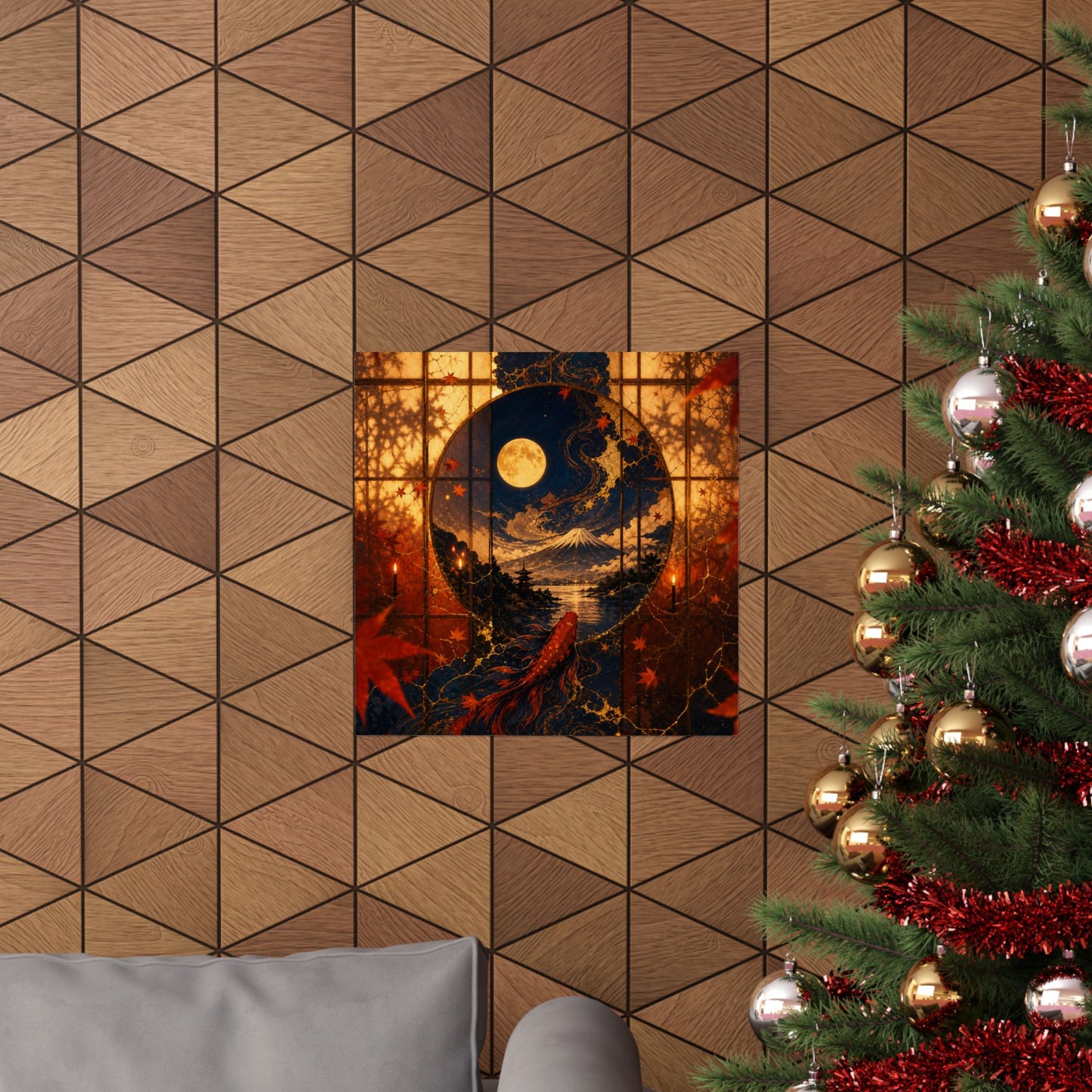 Resilient Shoji Screen Wall Art Print - Gold Vein Kintsugi