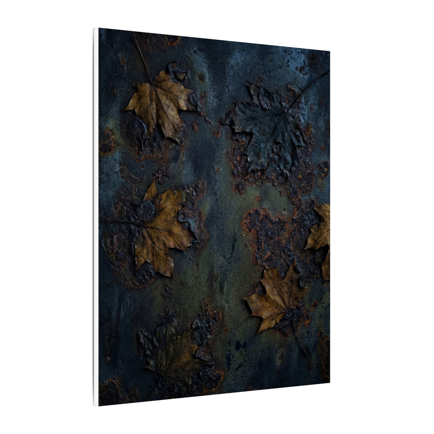 Shibui Rust Patina Canvas Art - Dark Japandi Charcoal Ink