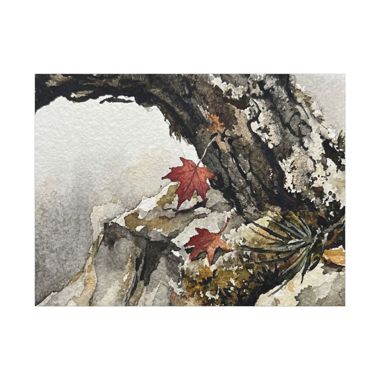 Pine Tree Autumn Canvas Art | Japandi Earthy Design Art Print