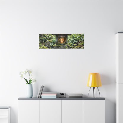 Neutral Stone Lantern Canvas Art - Japanese Pattern Japandi