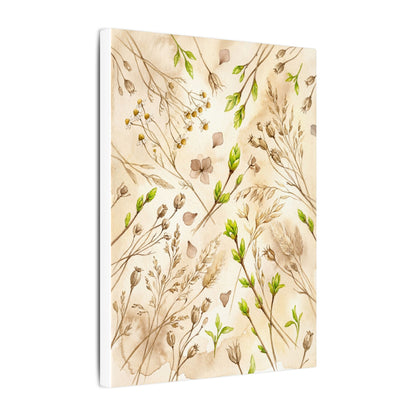 Spring Dried Flowers Watercolor Canvas Art | Earthy Decor