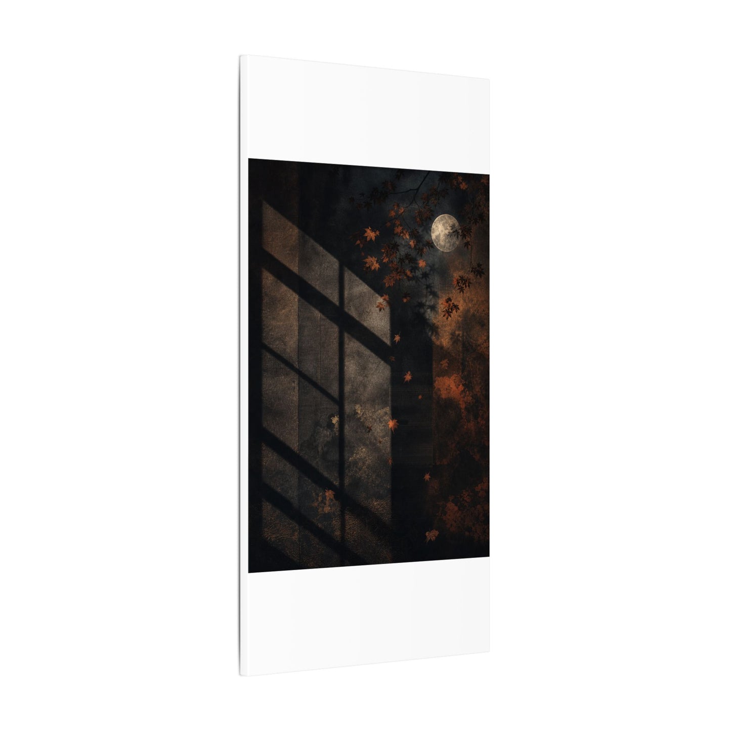 Sophisticated Shadow Play Canvas Art - Dark Texture Dark Japandi