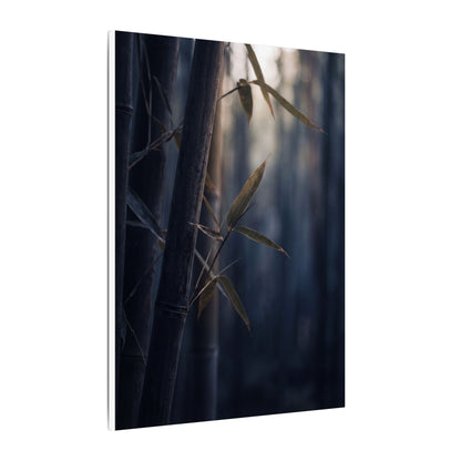 Dark Japandi Bamboo Grove in Dawn | Moody Minimal Canvas Art
