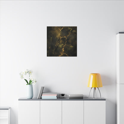Shibui Cracked Earth Canvas Art - Dark Japandi Dark Texture