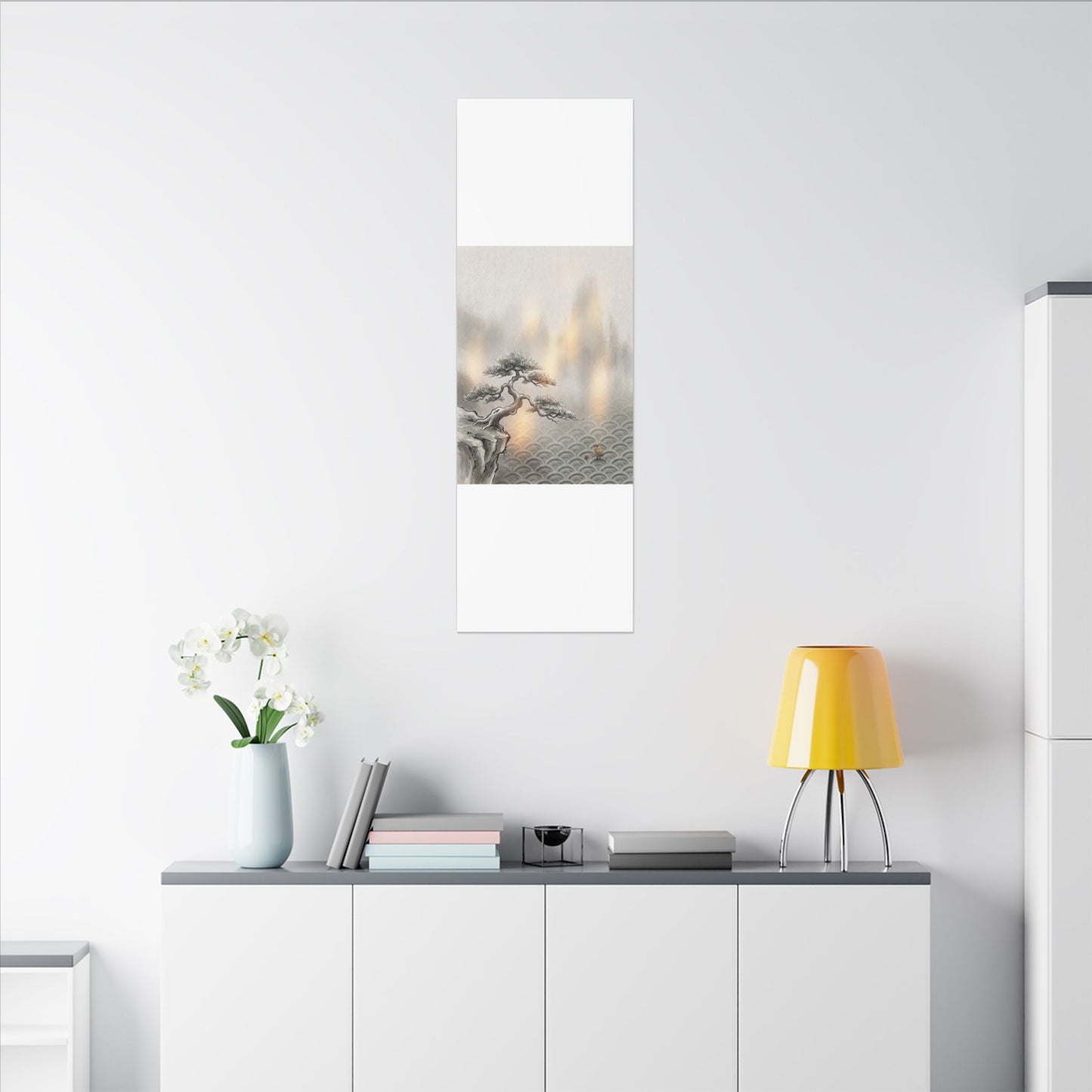 Pine Tree Canvas Art | Winter Japandi Japanese Pattern Art